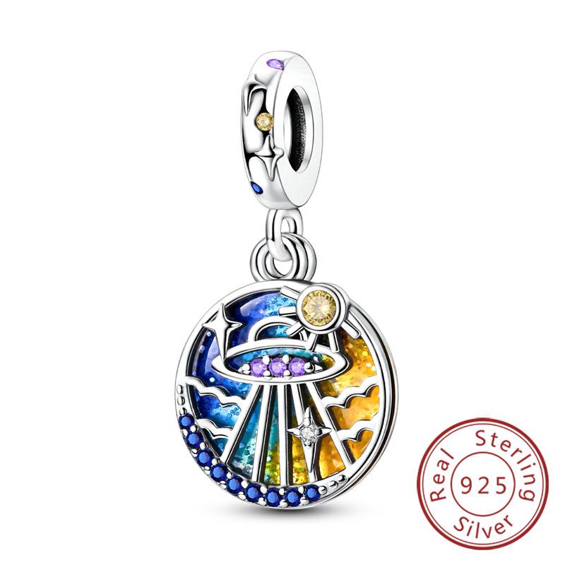 New Original Copper Charms Beads Pendant Owl Bow Round Simple Zircon Beads For Women Fine Jewelry Making