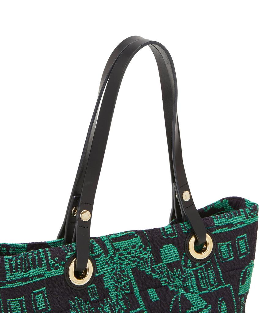 Jacquard Fabric All Over Pattern Mini Tote Bag 503063100223 Green [Topkapi] Women's