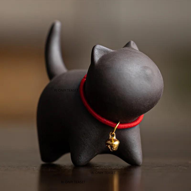 

Chinese Purple Clay Tea Pet Good Luck Cat Statue Ornaments Tea Figurine Decoration Handmade Sculpture Crafts Tea Set Decors 6.7x5x5.7cm