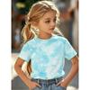 Girls Abstract Tie Dye Swirl Graphic Crew Neck Short Sleeve Tee Lightweight Breathable Outdoor Travel Daily Casual Summer Top