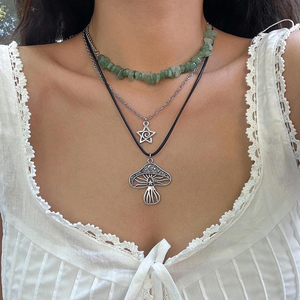 Ethnic Style Multi-Layer Turquoise Beaded Necklace with Leather Wax Cord