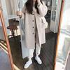 Women's Spring Fall Woolen Coats Solid Color Long Warm Jacket Office Ladies Trendy Elegant Casual Slim Windbreaker Streetwear