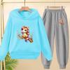 Cute Printed Hooded Sportswear Sets and Casual Sportswear Pants for Autumn and Winter Are Suitable for Boys and Girls Aged 3to12