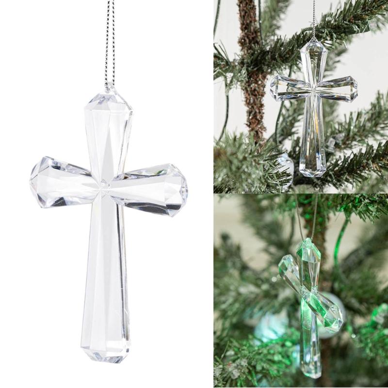 Klare Acryl Weihnachtsdekorationen Weihnachtskugel Elegante Religiöse Dekoration mit Aufhängeseil Winterparty Geschenk