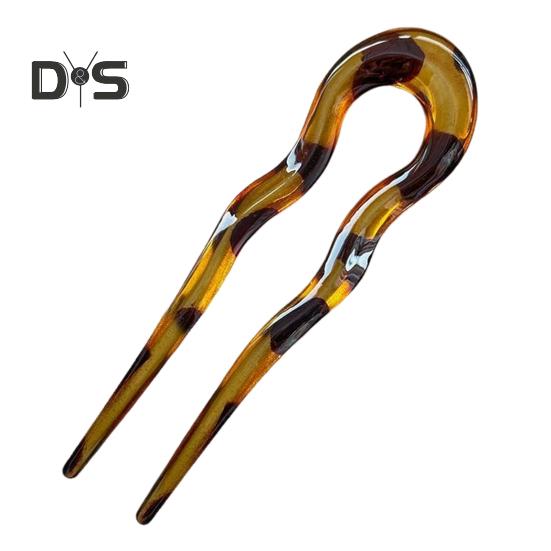 

Акриловая заколка для волос, волнистая U-образная шпилька для волос, женская заколка-пучок на затылке, легкий повседневный аксессуар для волос