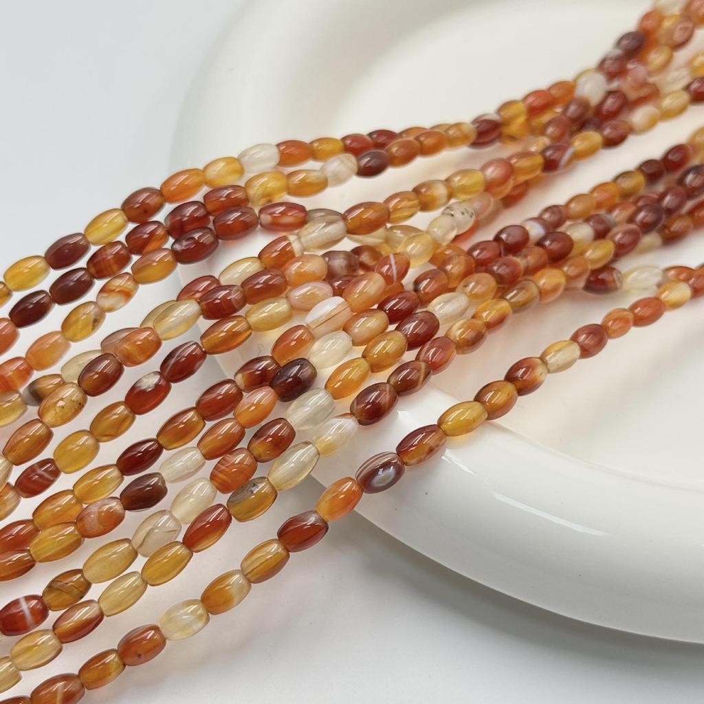 Red Agate Chalcedony Loose Beads for DIY Bracelets, Anklets, and Necklaces