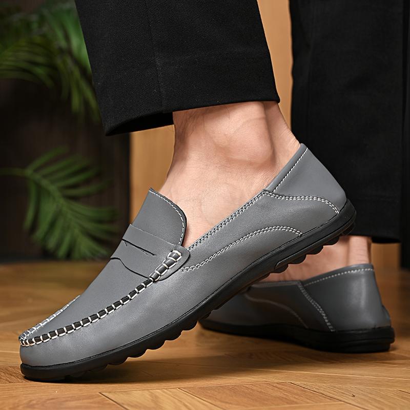 Fashion Men's Loafers Shoes High Quality Leather Men's Comfy Breathable Italian Handmade British Footwear for Men Large Shoes Sizes 46