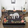 Bedding 3D Printed Animal Sloth Pattern Bed Sheet Mattress Cover Elastic Fitted Sheet 3 Piece Set Home Textile