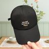 (One Size, Black) Women's Baseball Cap Stylish Letter Embroidered Adjustable Breathable Wide Brim Sun Hat