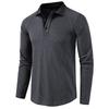 Mens Long Sleeve Turn Down Collar Waffle Polo Shirt Casual Daily Mens Top