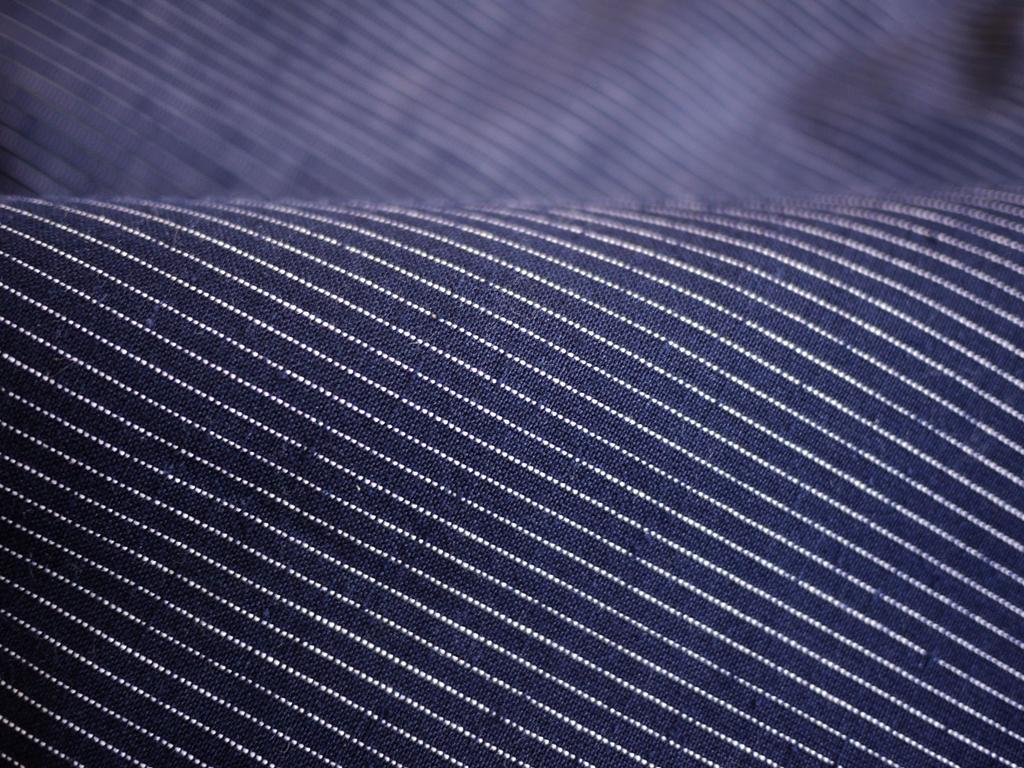 Watanosato Japanese-made Kurume Tsumugi Weave Samue (3L, Striped)