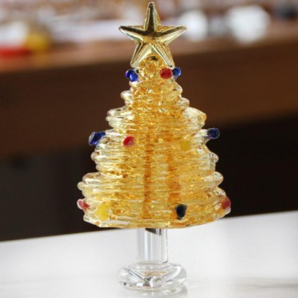 Handmade Christmas Tree Figurines Brushed Glass Christmas Decoration Crystal Christmas Tree Gift