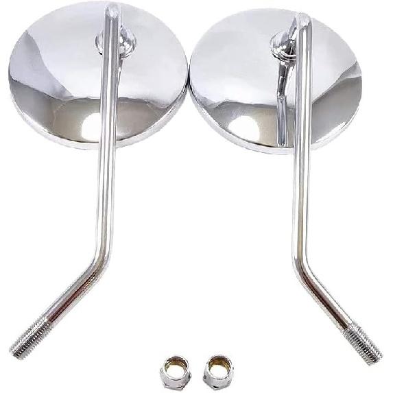 Rear View Mirror 10mm Motorcycle Scooter Round Moped Mirrors for Honda Honda CB 350 450 500 550 600 650 900 750 Suzuki Kawasaki/Universal M10 Chrome