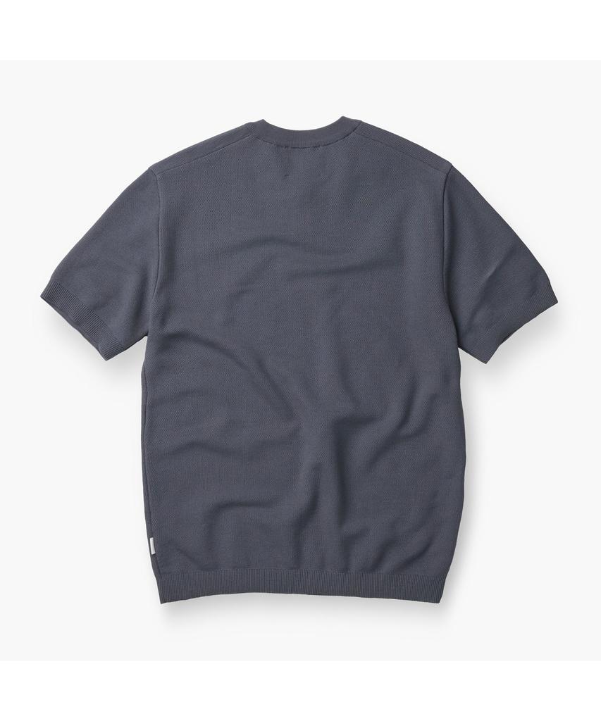 Henlikoteun Fine-Knit Henley Neck Short Sleeve Knit Ahwam26601Gyx