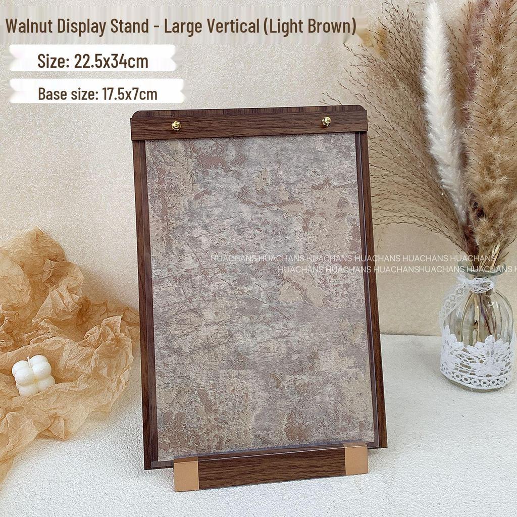 Walnut Wood Manicure Display Stand with Solid Base