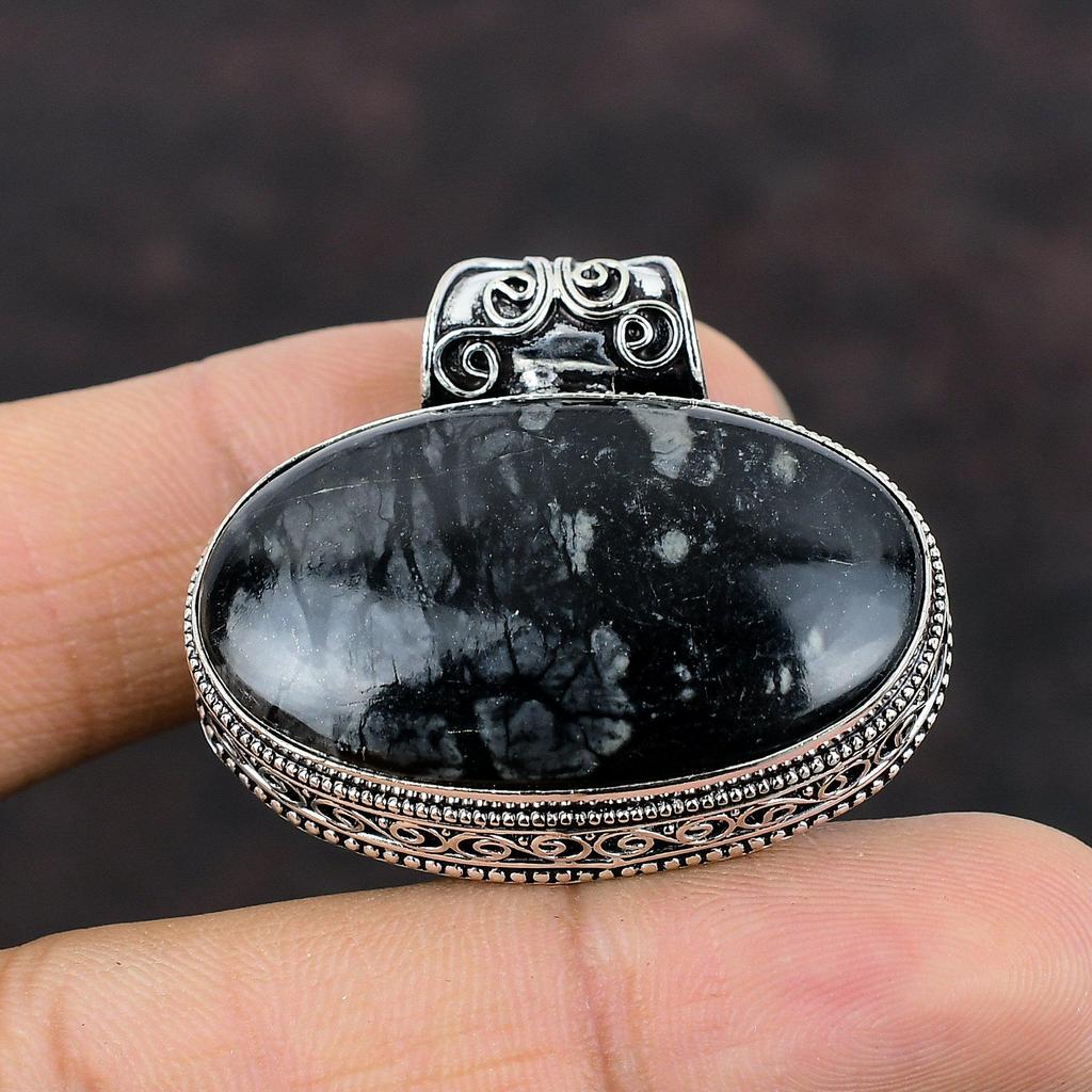 Picasso Jasper Gemstone Pendant Vintage Pendant 925 Sterling Silver Pendant Handmade Amazing Jewelry Stylish Pendant For Women Gift For Her