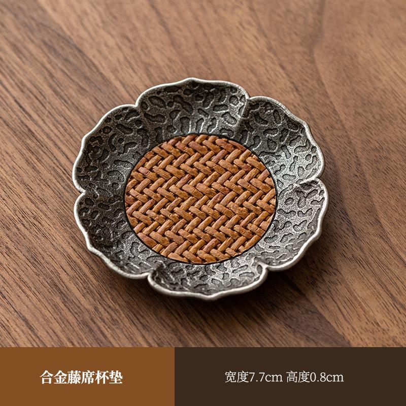 

2шт/комплект креативные подставки из ротанга для кофейных чашек, антиожоговые салфетки, белые чайные коврики, чайные сервизы, аксессуары, коллекция