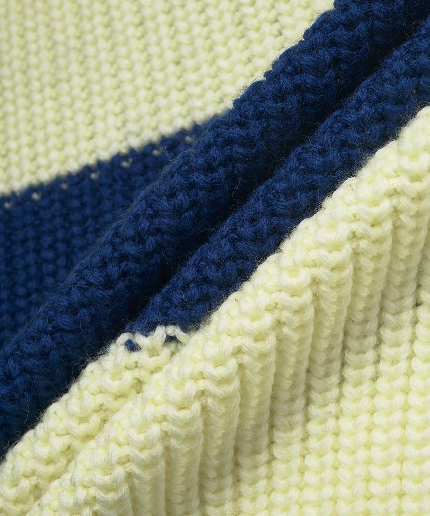 SUNNEI Turtleneck Striped Knit - Light Yellow:Electric Blue / Crtwmknw002Knt016Lyeb