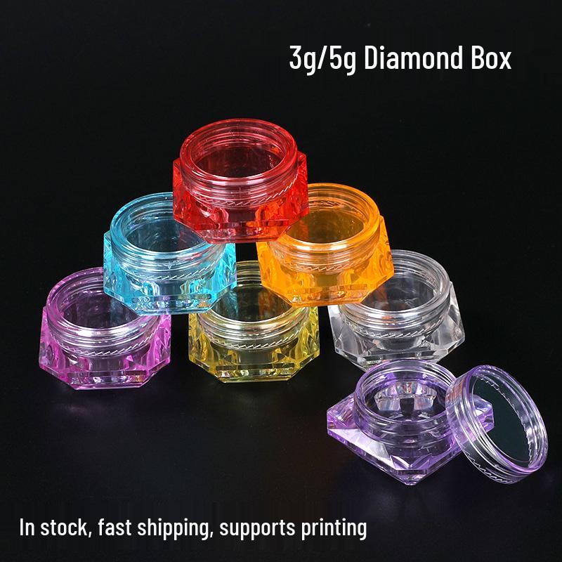 

Diamond Surface 3g/5g Cream Bottle: Refillable Sample/Makeup/Eye Cream Container 3g Diamond Box; Yellow; PS
