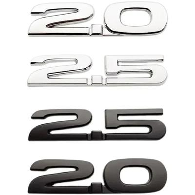 3D Metal 2.0 2.5 Letters Car Fender Emblem Rear Trunk Badge Sticker For Mazda 3 6 Axela CX5 CX7 MX5 Chrome Black Accessories QW1
