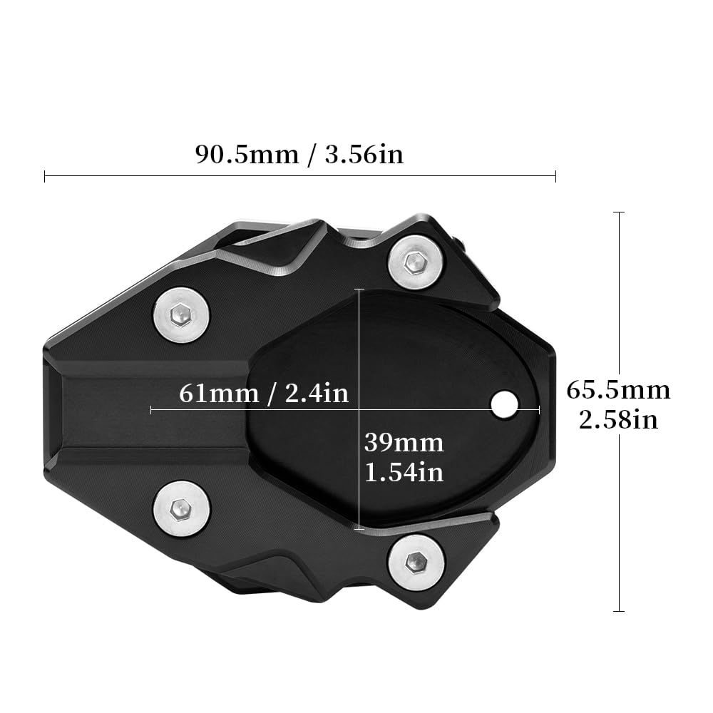 MotHeartCNC Bike Side Stand Enlarger Compatible with Ninja zx-4r/400/zx-4rr/125/500 z400/z125/z