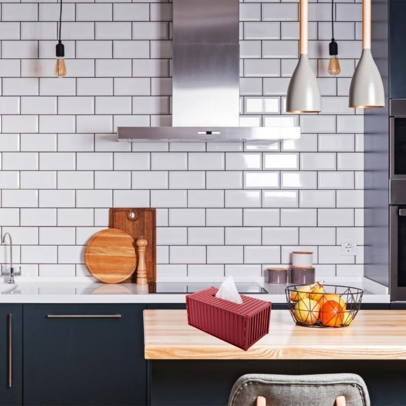 Cargo Container Tissue Dispenser for Kitchen Decorative Plastic Paper Towel Box Colorful Napkin Holder for Dining Table