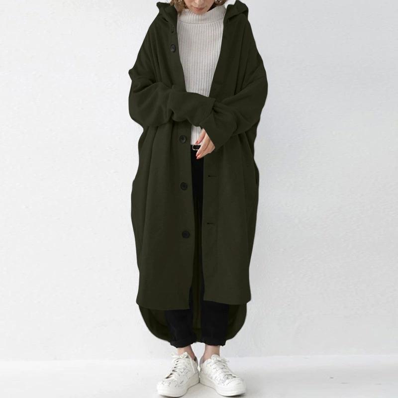 Autumn and Women's Windbreaker Coat, Women's Hooded Mid Length Coat