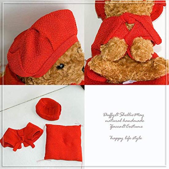 Happy Life Style toy For celebrating your 60th Red Chanchanko toy poodle set [Stuffed included!] birthday! & hat, (brown) kanreki-animal-dollset-3