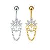 Edelstahl Gem Bauchnabelpiercing Eleganter Glänzender Körperschmuck Neuer Kristallkugel Bauchnabelringe Damen
