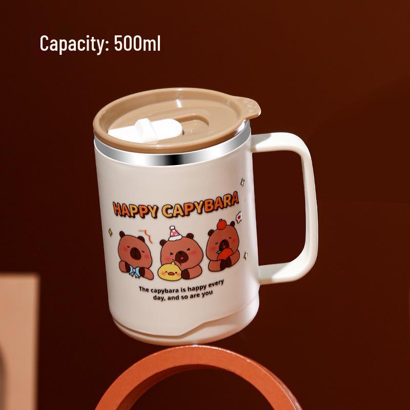 Yuedis 304 Stainless Steel Double-Layer Anti-Scald Creative Coffee Mug