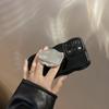 Luxury Solid Color Wavy With Metal Holder Phone Case For iPhone 17 16 15 14   11 Pro Max Plus Soft Silicone Shockproof Cover