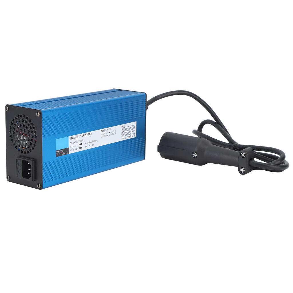 600W 48V 10A Golf Cart Battery Charger 48 Volt Club Cart Battery Charger with OBC   Blue Shell