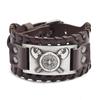 Trendy Totem Design Nordic Double Axe Irish Cross Bracelet Leather Woven Men's Bracelet Viking Accessorie Genuine leather jewelr