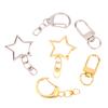 10Pcs Star Pentagram D-shaped Hollow Key Chain Rings Keychain DIY Accessories Lobster Clasp Keyring Jewelry Making Findings