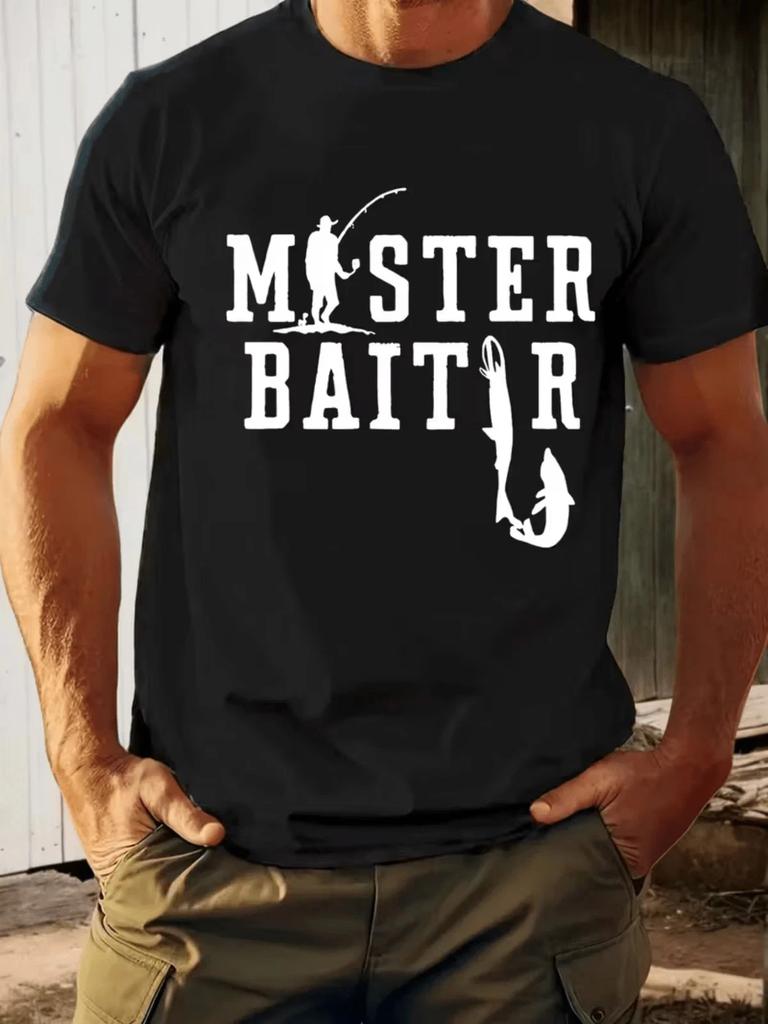 Master Baiter Funny Fishing T-Shirt Fisherman Humor Graphic Angler Gift Tee
