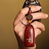 Luxury Handmade Red and Black Sandalwood Keychain: Safe, Auspicious, Unisex, Personalized