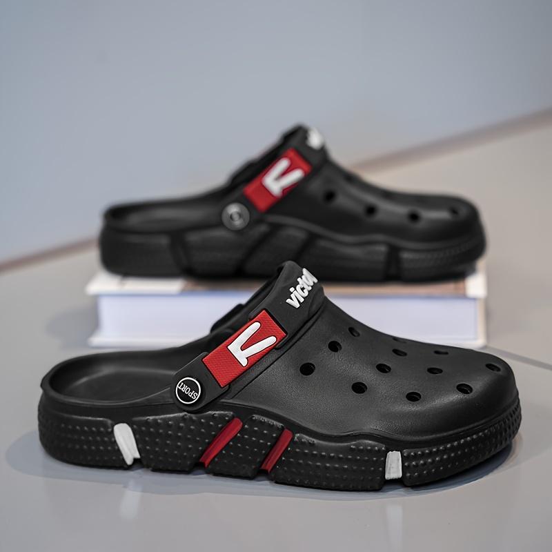 Men Casual Hole Shoes Summer Non Slip Beach Slippers Lightweight Breathable Sandals