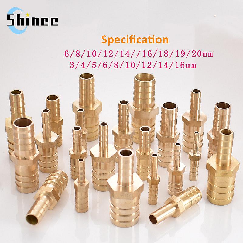 

1pcs Brass 2 Way Reducing Straight Hose Barb Barbed Pipe Fitting Reducer Copper Coupler Connector Adapter for Air Fuel Gas Water 5mm-8mm Barb