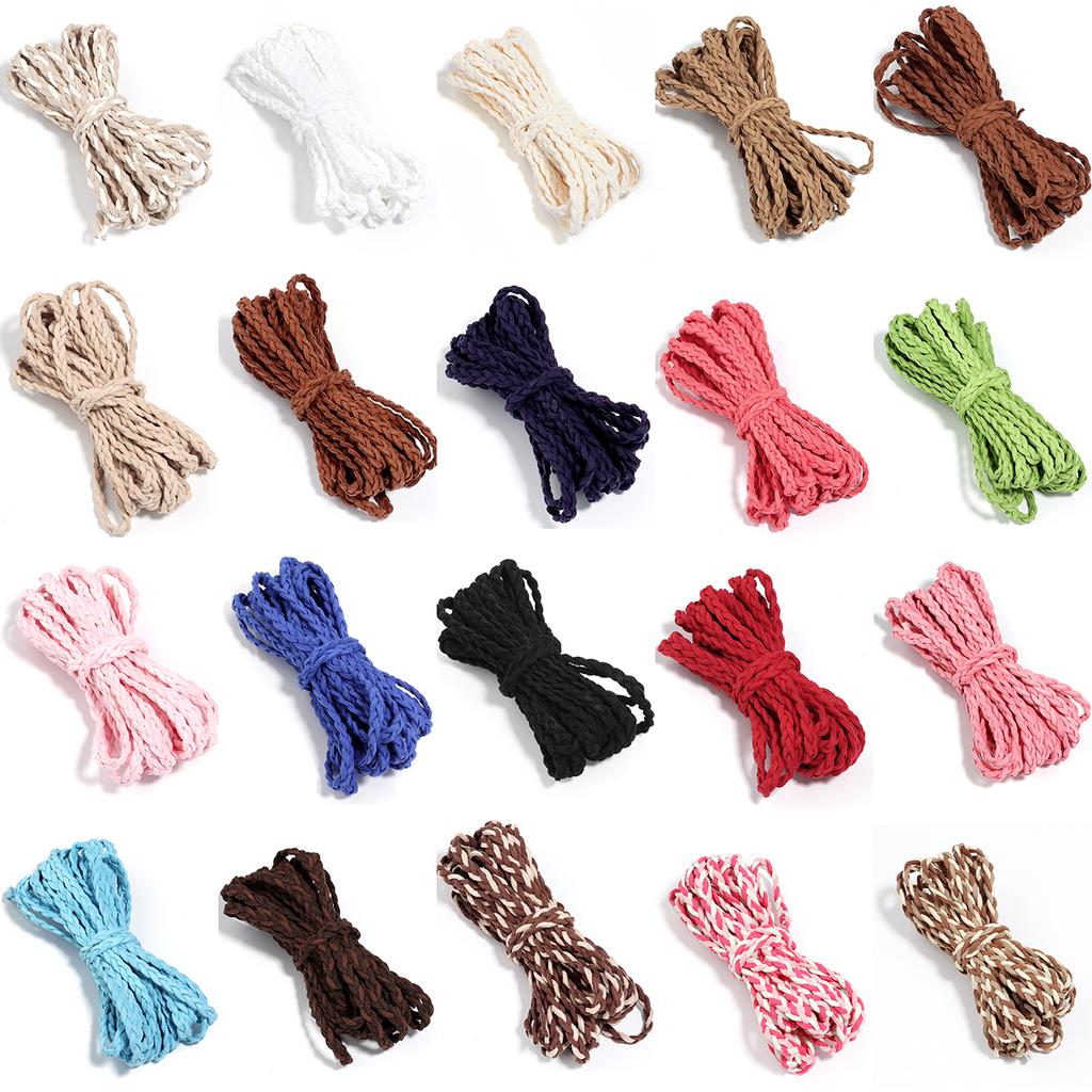 5 yards/lot Color Korean Velvet Braided Cords Three-Strand Woven Rope for Handmade Jewelry Making DIY Bracelet Garment Accessory