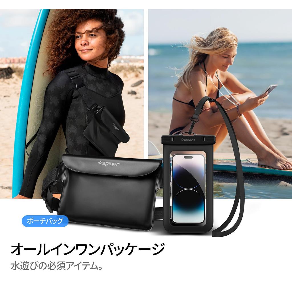 Spigen of Waterproof Smartphone Cases and Waist IPX8 Compatible with iPhone Pixel and Nothing Phone Triple Zippered and Velcro Large Adjustable