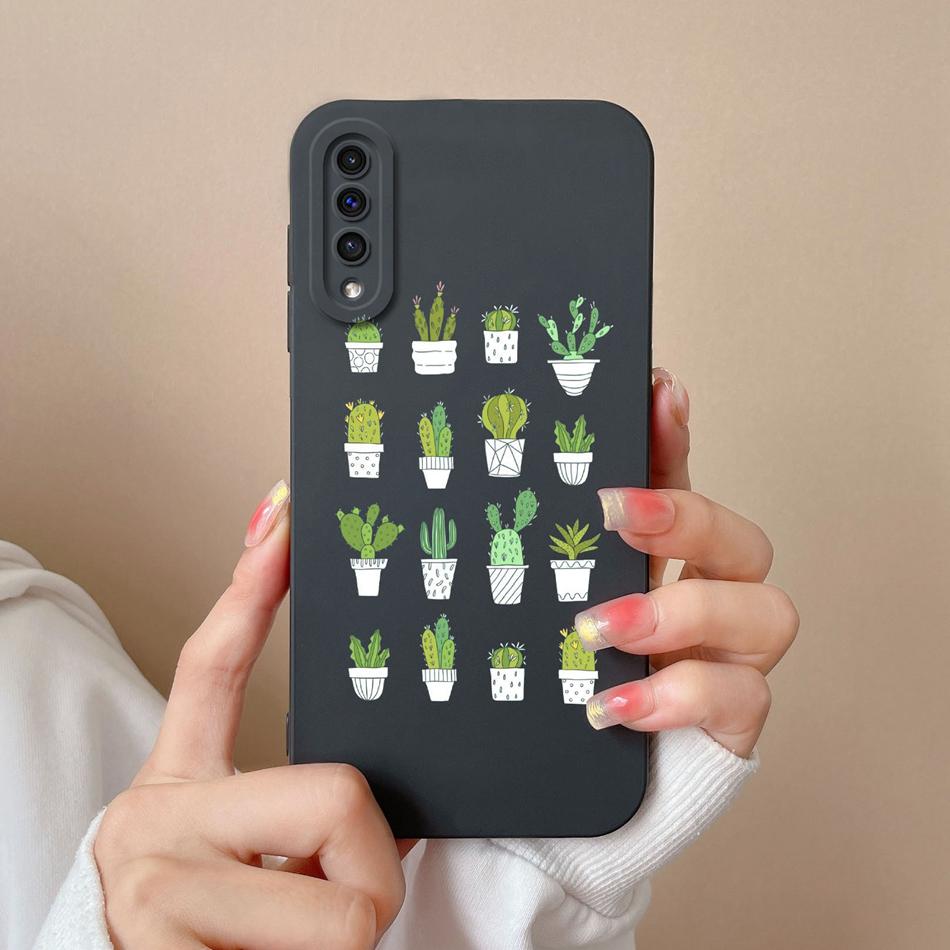For Samsung Galaxy A50 A50S Phone Case Cartoon Liquid Silicone Full Coverage Anti Drop Shell For Samsung A 50 A50 S Bumper Funda
