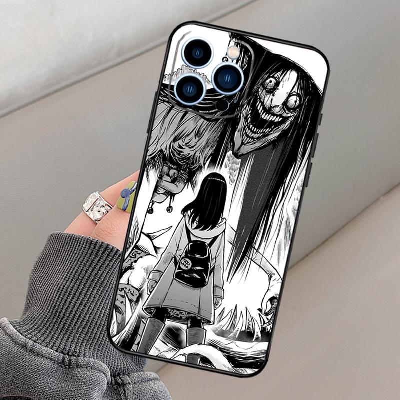 

Horror Manga Style Phone Case For iPhone 16 15 14 12 11 13 Pro Max 15 16 Plus 12 13 mini XR 16e Funda Cover iPhone 16e