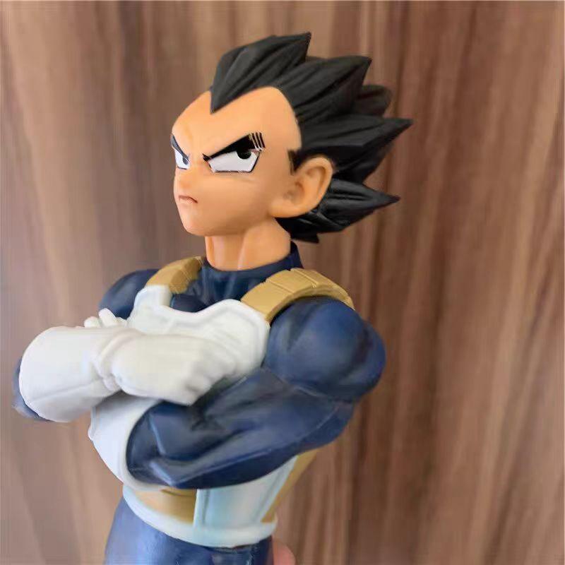 Anime Dragon Ball Z Black Hair Vegeta Battle Dress Standing Posture Figure PVC Action Model Collection Toys Desktop Ornaments