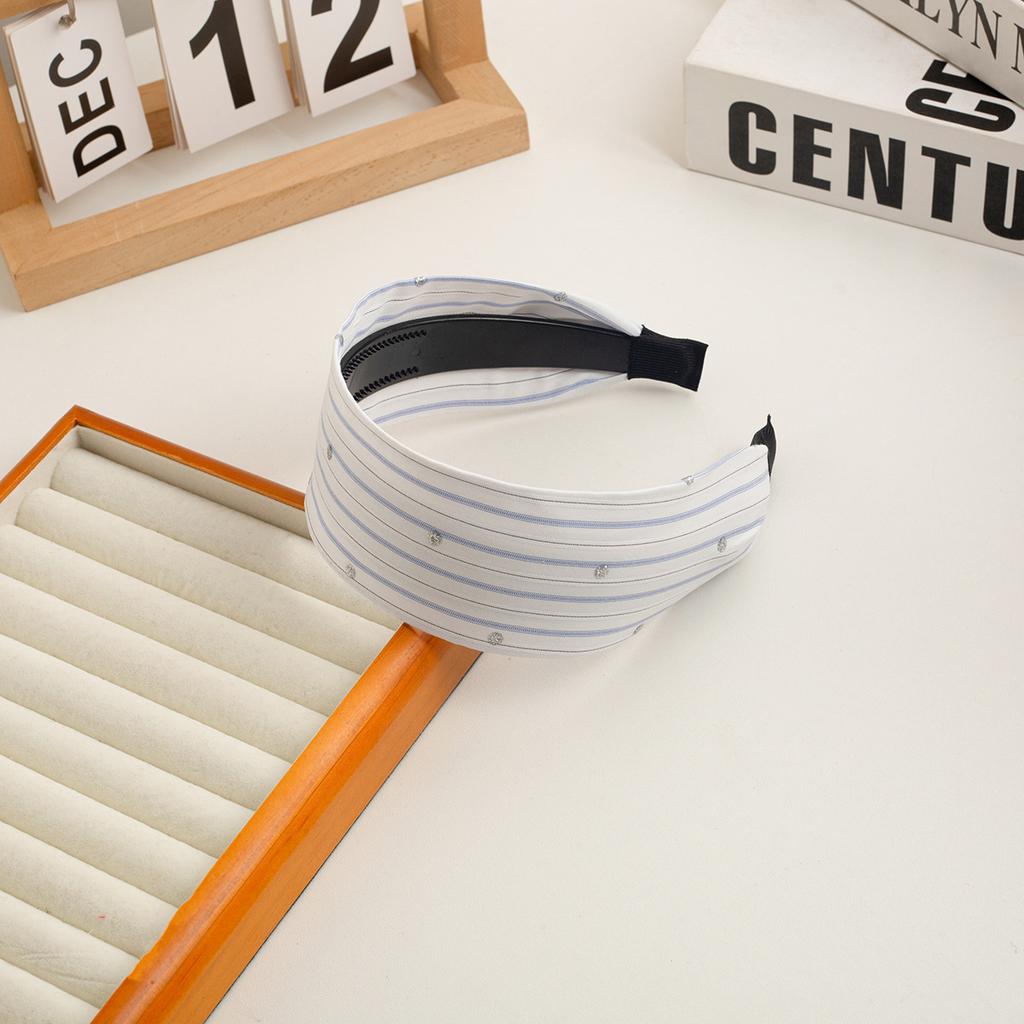 New Checkered Wide Fabric Headband Sweet Academic Vintage Hair Band Non-Slip Toothed Design Korean Retro Hair Accessories