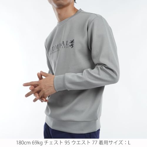 Admiral Golf ADMA470 Men's Cardboard Rampant Logo Sweatshirt, Gray