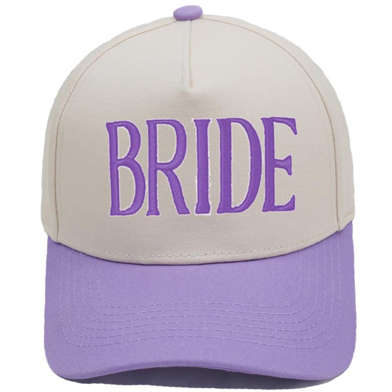 GROOM BRIDE Embroidered Color-Block PVC 5-Panel Trucker Hat European/American Men's/Women's Couple Wedding Party