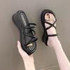 Pinch Slippers Women's Thick-soled High-heeled Sandals Summer Wear 2025 New Versatile Height-increasing and Thin Wedge Heel Lazy Sandals