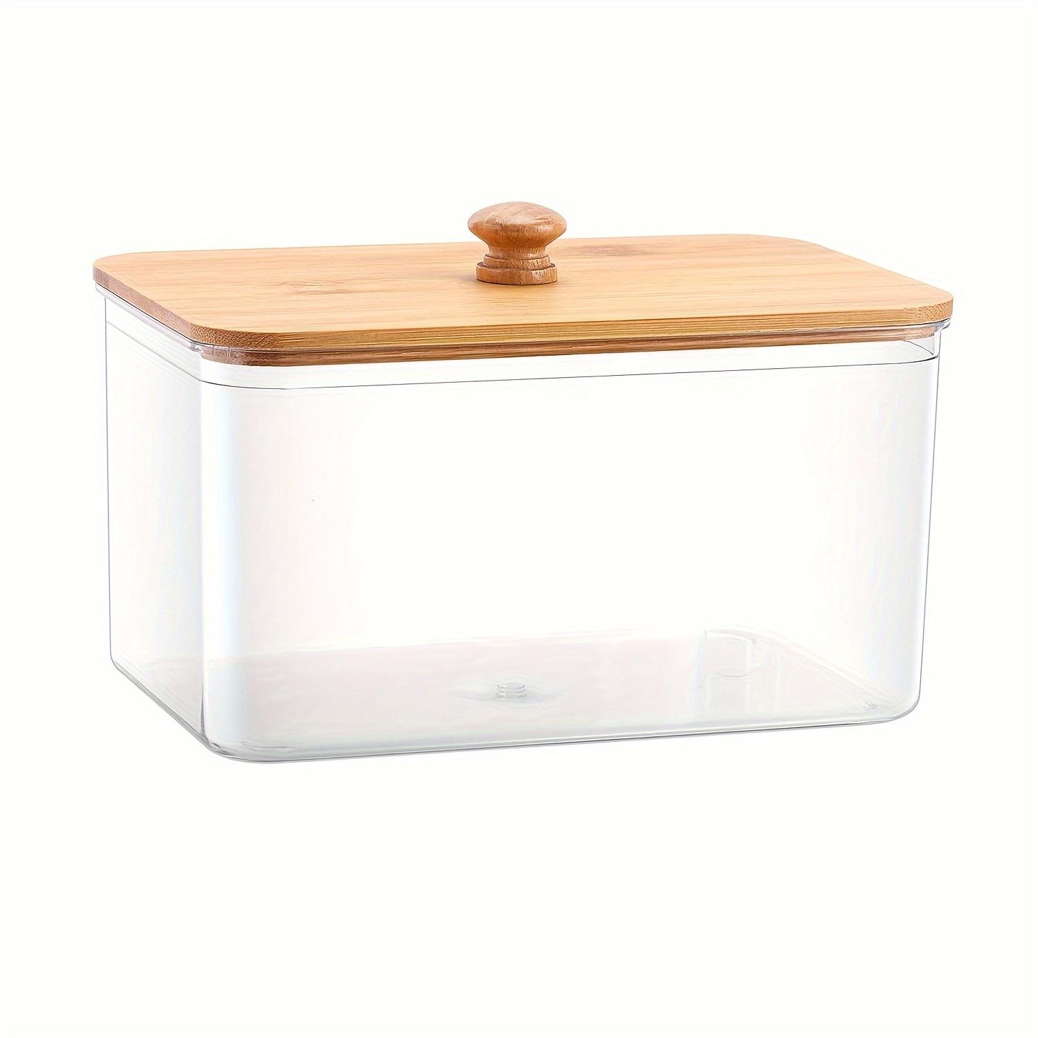 

Акриловый держатель для листов для сушки, контейнер для прачечной, диспенсер для листов для сушки, банки для организации белья в прачечной с бамбуковой крышкой