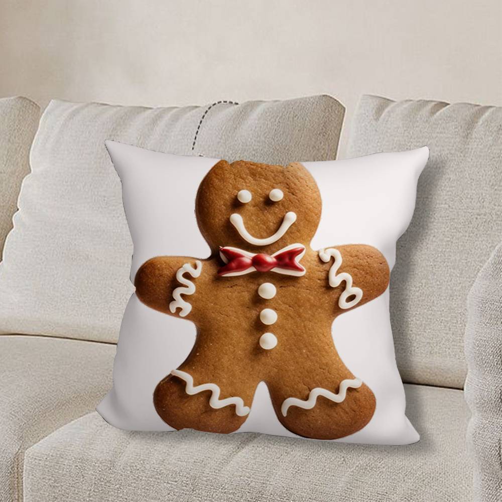 Christmas G-gingerbread Art Pillow Case Sofa Living Room Bedroom Headboard Backrest Cushion Square Cushion Nap Time