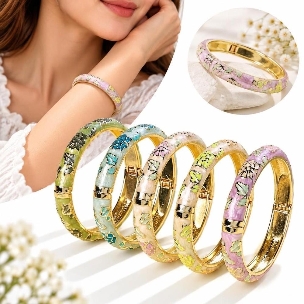 Spring Loaded Opening Bangle Bracelet Open Cuff Wrist Jewelry Women's Bangle Women's Daily Wear